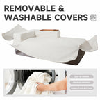 Modular Sectional Sofa Cloud Couch with Multi-Functional Armrests, Boneless Plush L-Shape Living Room Couch with Deep Seat, Fluffy Comfy Sleeper Sofa Easy Assembly