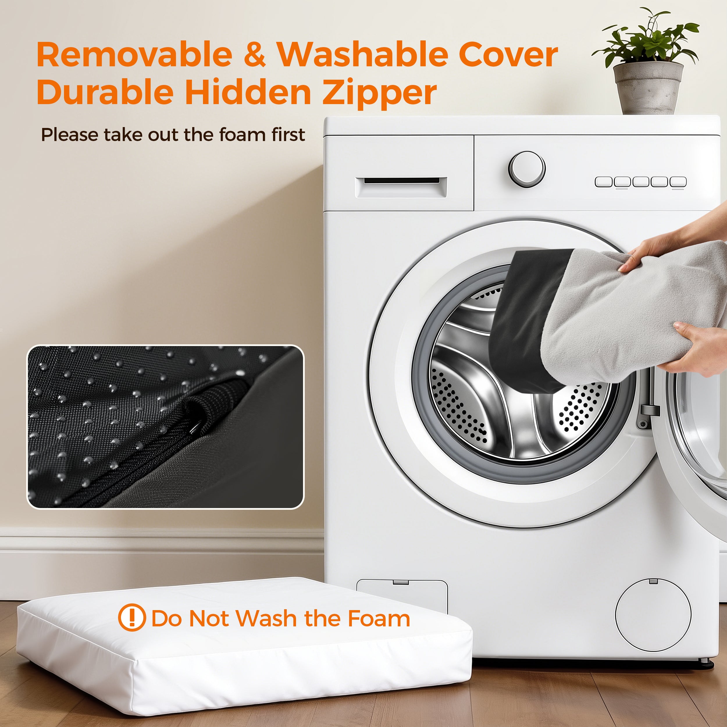 5 Inch Thick Orthopedic Dog Bed for Medium & Large Dogs, High Density Egg Crate Memory Foam with Support Foam, Waterproof Liner & TPU, Removable Washable Cover, Nonskid Bottom